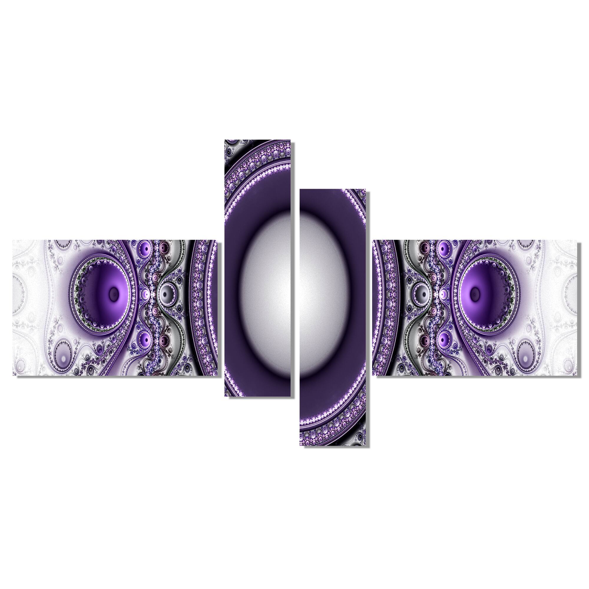 Designart - Purple Fractal Pattern with Circles